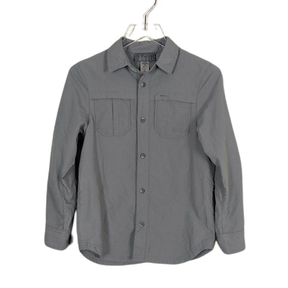 REI Sahara Gray Long Sleeve Button Down Shirt 6/7